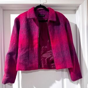 Revue Wool and Mohair Waist Length Collared Jacket with Front Zipper